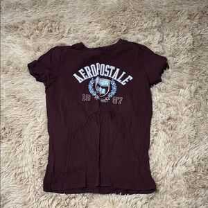 Aeropostale Brown Short Sleeve Tee with Logo